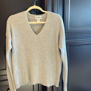 100% Cashmere Nordstrom Ribbed Heather Gray Sweater